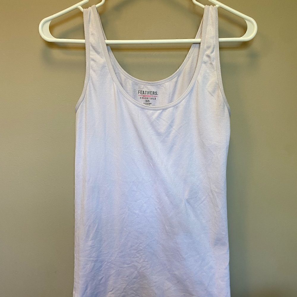Feathers Maternity One Size White Cami Tank/Undershirt